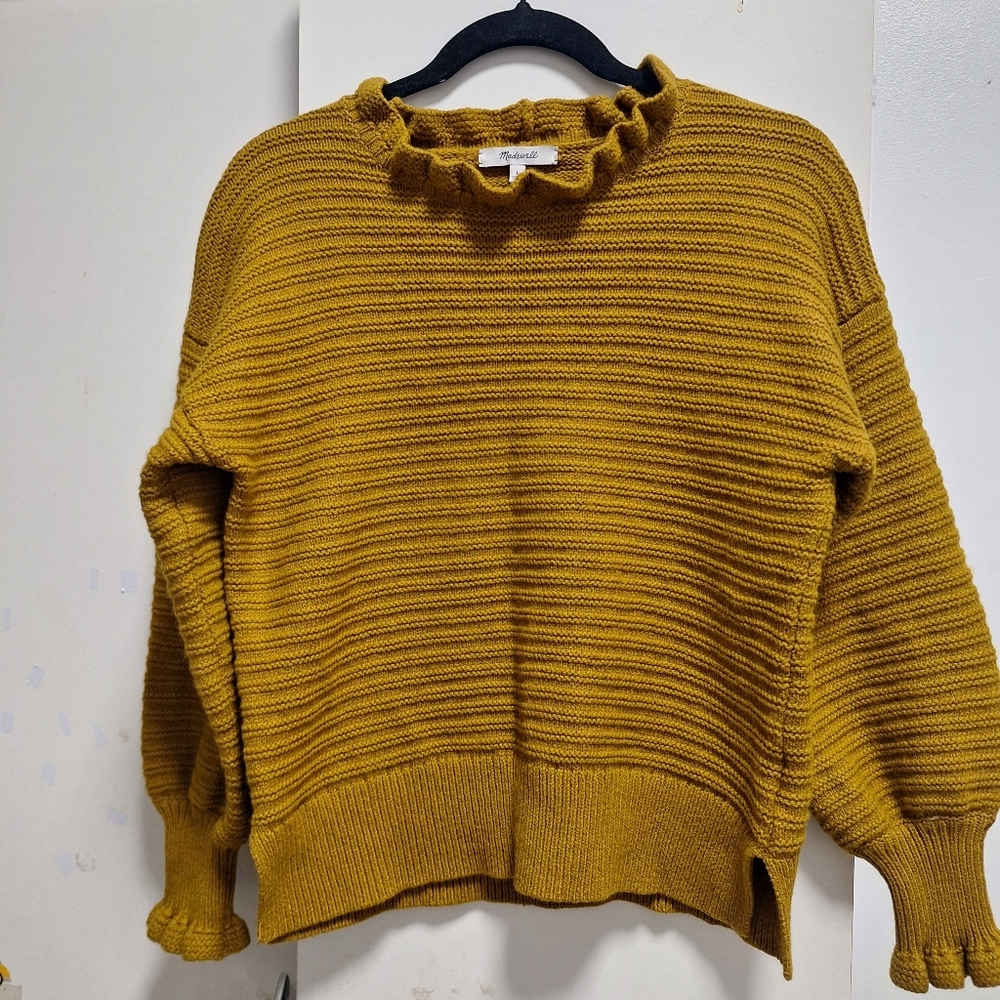 Madewell Mustard Cowl Neck Sweater - Picture 2 of 6